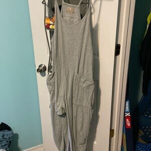 Free People Hot Shot Jumpsuit Size S Romper Light Gray